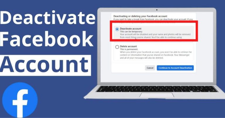 How to deactivate Facebook account on Computer